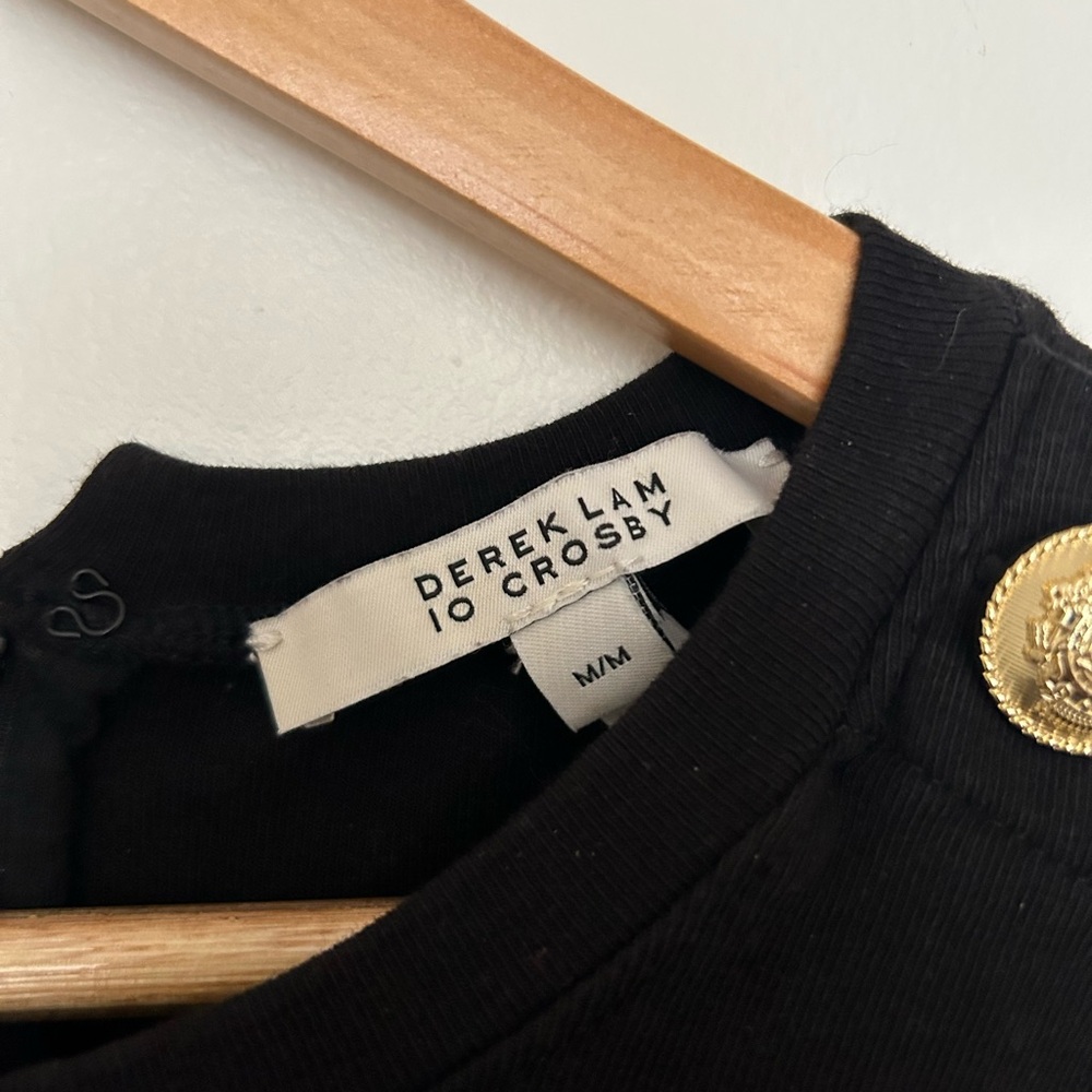 Derek Lam 10 Crosby Pierce Twist Midi Cotton Dress in Black - Size Medium - Picture 6 of 9